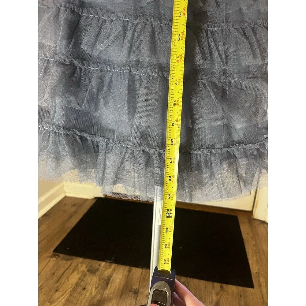 GEORGIA MINI DRESS - SMOKY BLUE- VELVI- Xsmall - Picture 12 of 14